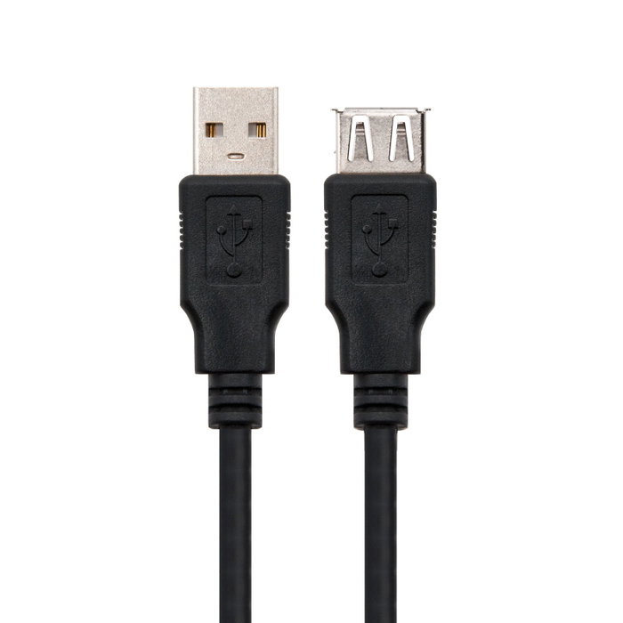 Nanocable Cable Prolongador USB 2.0 Macho a Hembra 1m Negro